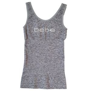 Y2K Bebe Heather Gray Shaping Tank M Slimming Compression Mall Girl Soft Grunge